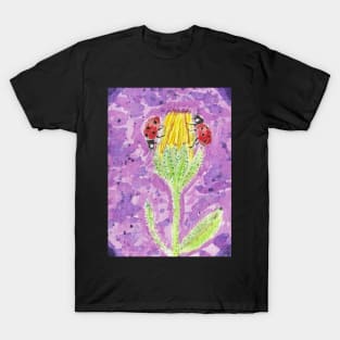 Ladybugs flowers  nature painting T-Shirt